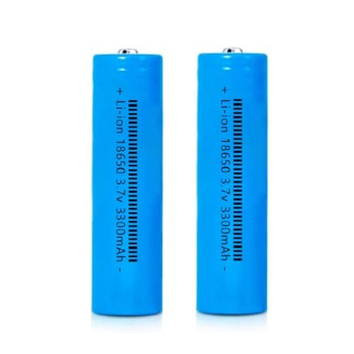 Svenirven 18650 Rechargeable Battery 2 Packs 3.7V 3300mAh 18650 Button top Ni-MH Batteries for Headlamp, LED Flashlight